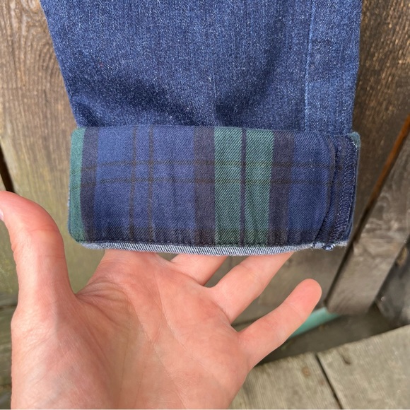 Lauren Ralph Lauren Premier Straight Ankle Plaid Cuff Jeans Sz 12 - Picture 10 of 16